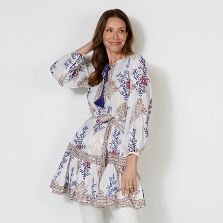 Rubyyaya Haveli 100% Cotton Mini Dress