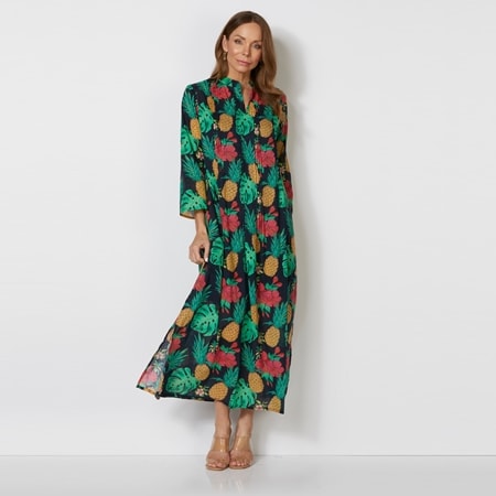 Rubyyaya Tropicana Kaftan Dress With Slip