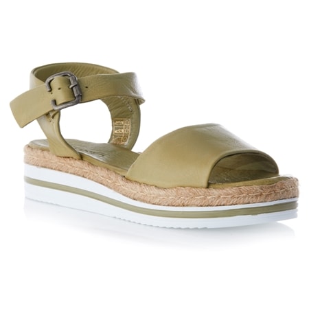 Bueno Andy Leather Ankle Strap Wedge Sandal