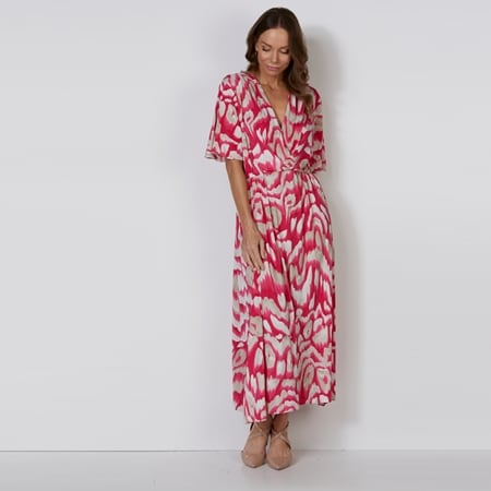 Eyes on Floyd Short Sleeve Faux Wrap Dress