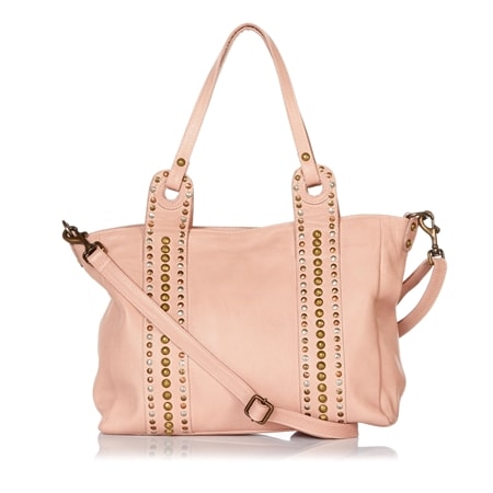 Cadelle Elaine Leather Stud Detail Tote Bag with Crossbody Strap