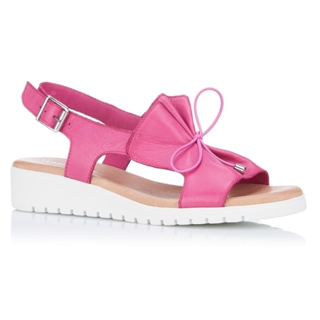 Django & Juliette Malika  Ruched Front Leather Sandal