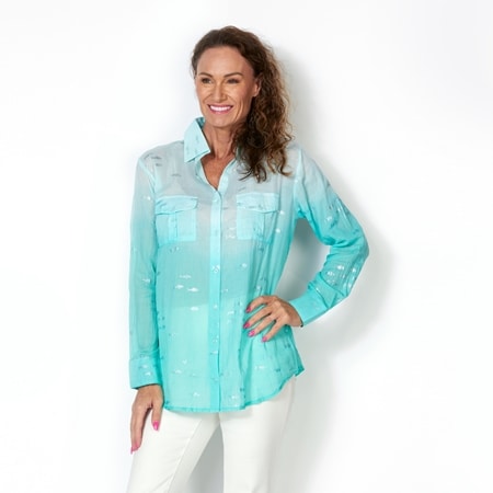 Ble Resort 100% Cotton Shirt With Fish
