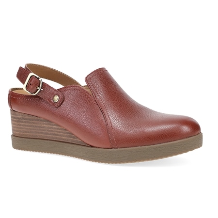 Dansko Sheridan Waterproof Milled Leather Heel Strap Mule with Wedge Sole