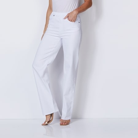 Cafe Latte Pull-On Full Length Wider Leg Jean