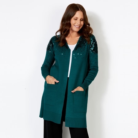 Amanda Charles Sequin Ombre Knit Cardigan