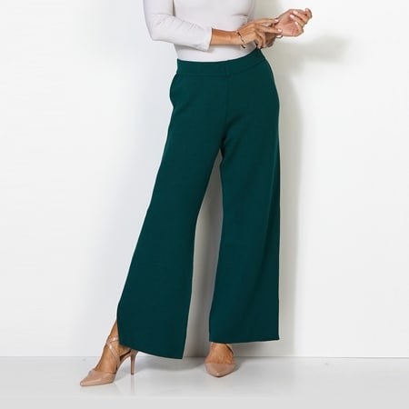Amanda Charles Elastic Waist Wide Leg Knit Pant