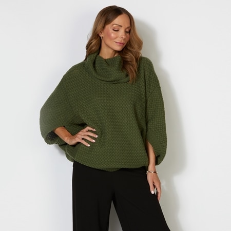 Amanda Charles Cowl Neck Dolman Sleeve Sweater
