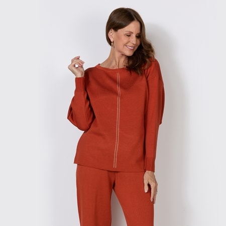 Amanda Charles Boat Neck Long Dolman Sleeve Sweater