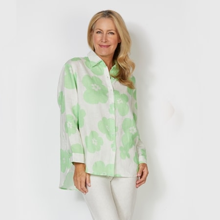 Pippa Ridley 100% Linen Skylar Print Shirt