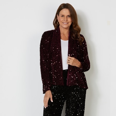 Hailey Lyn Cascade Sequin Knit Cardigan