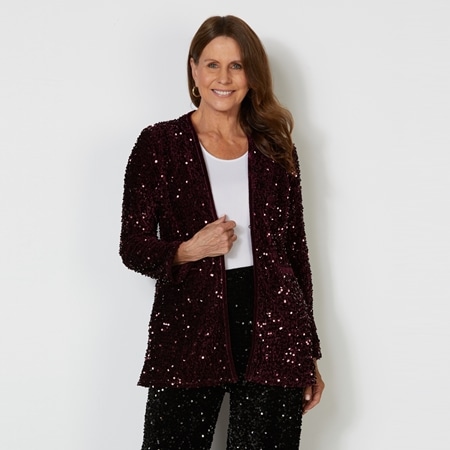 Hailey Lyn Soft Sequin Cardigan with Pockets