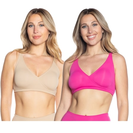 Rhonda Shear Butterknit Wrap Bra with Crossover Back 2 Pack