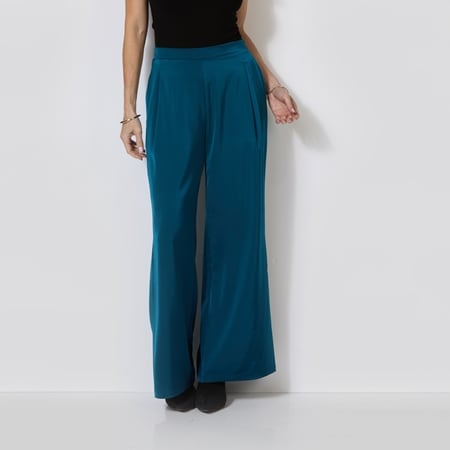 Hailey Lyn Elastic Waist Wide Leg Pant with Side Seam Pockets