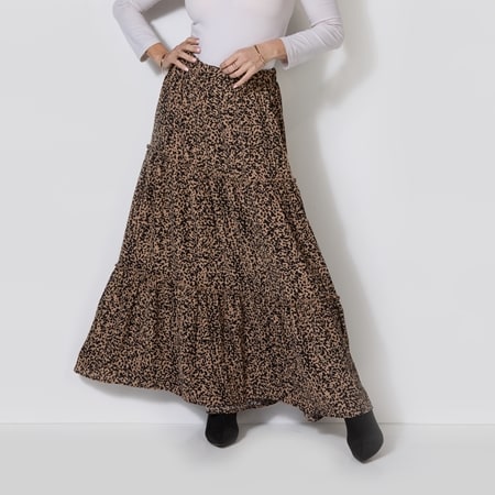 Hailey Lyn Printed Tiered Maxi Skirt