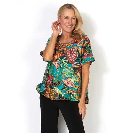 Orientique Frill Cotton Slub Top