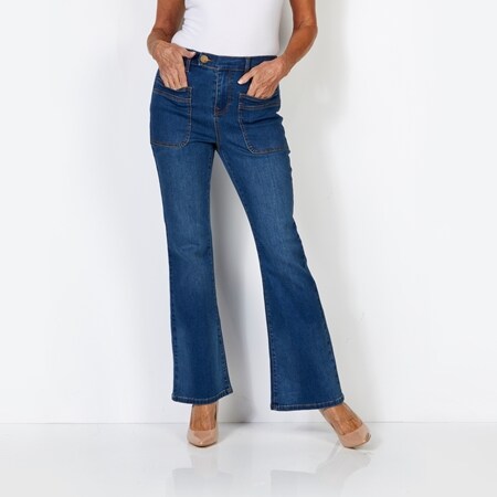 Diane Gilman New Classic Stretch Utility Pocket Flare Jean