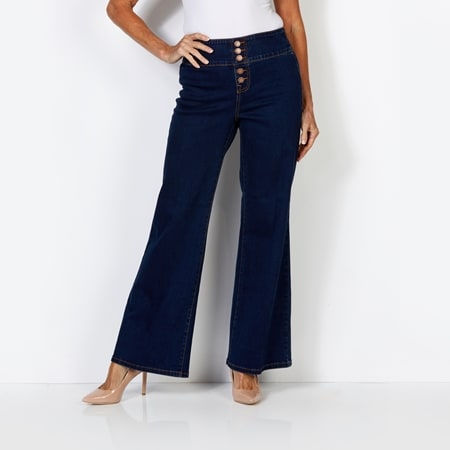 Diane Gilman New Classic Stretch Pull On Wide Leg Jean