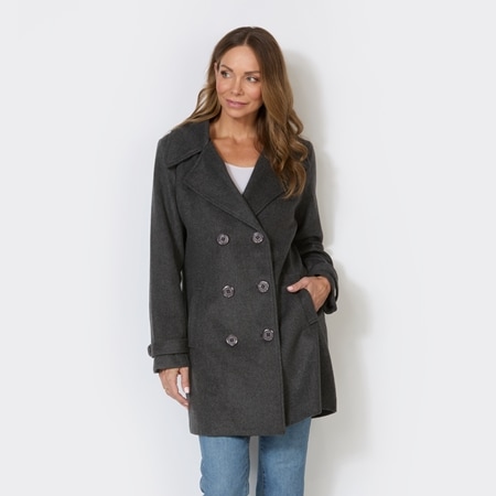 Bella Loren Short Length Duffle Coat With Front Slant Pockets