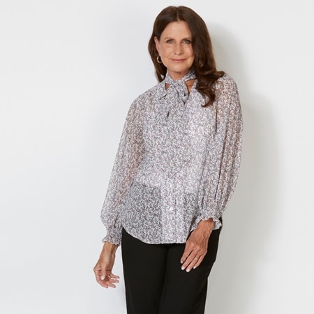 Evie Grace Evonne Chiffon Print Blouse