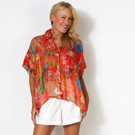 Rubyyaya Colombo Lurex Stripe Shirt