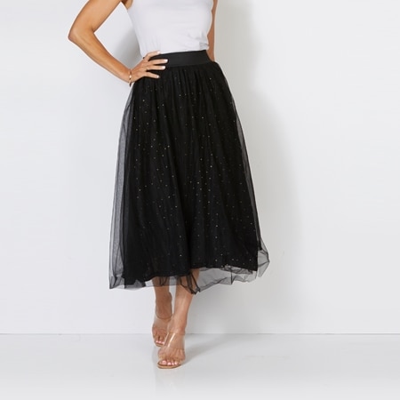 Spanner Tulle Skirt With Foil Dot Underlay
