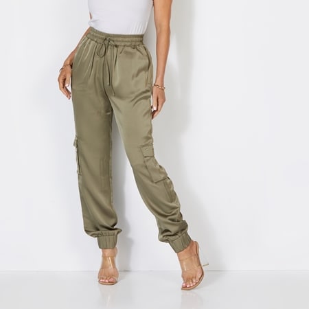 Spanner Satin Crystal Encrusted Cargo Pant