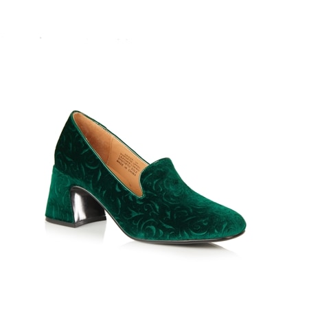 Bresley Deeve Velvet Loafer with Block Heel
