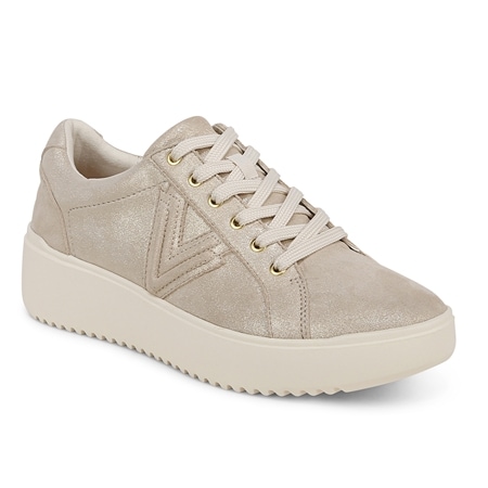 Vionic Kearny Leather Lace-up Sneaker with Removable Footbed