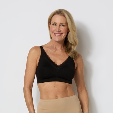 Rhonda Shear Gel Bra with Lace Detail and Back Closure