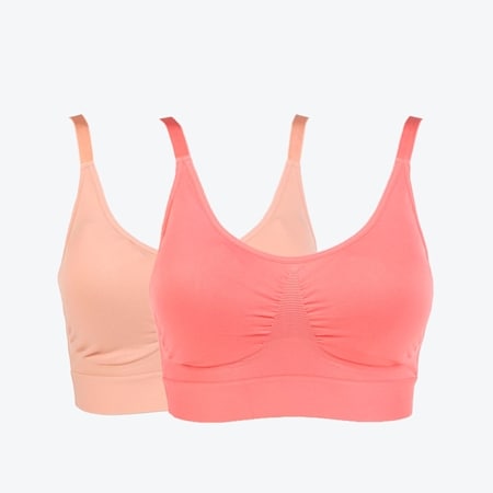 Rhonda Shear 2 Pack Lace Wrap Back Ahh Bra with Adjustable Straps