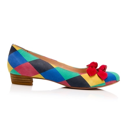 Django & Juliette Edita Leather Flat with Bow Detail