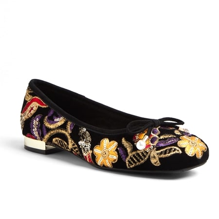 Django & Juliette Foyar Embroidered Velvet Ballet Flat