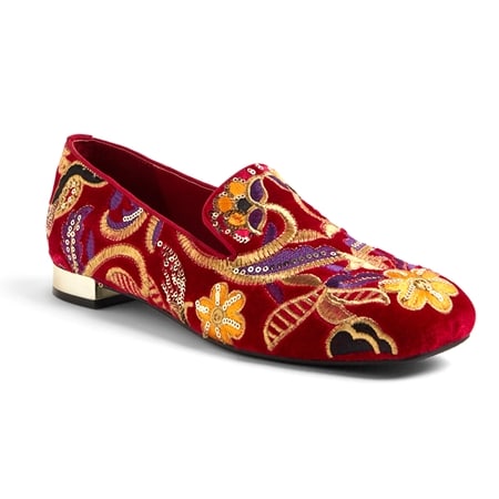 Django & Juliette Faires Embroidered Velvet Loafer