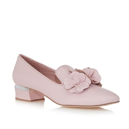 Django & Juliette Ghana Leather Loafer with Flower Detail