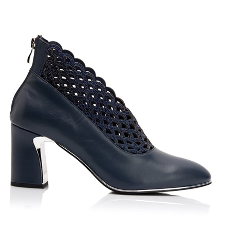 Django & Juliette Krisspin Suede Heel with Lace Collar