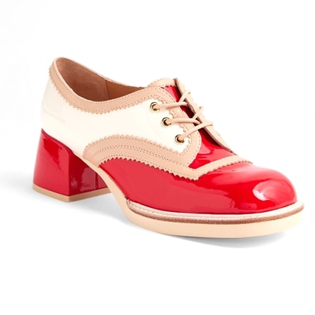 Django & Juliette Alvon Leather Lace-up Square Toe Heel
