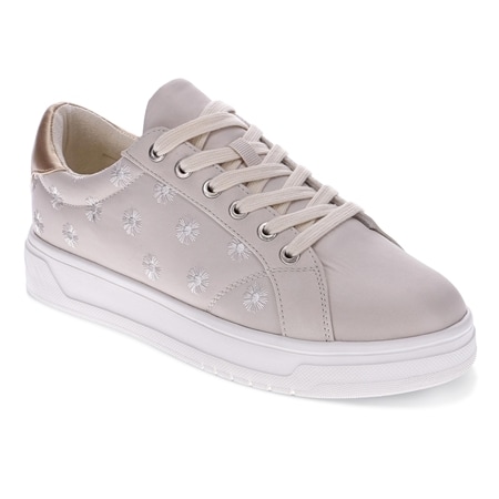 Scholl Paisley Platform Lace-up Sneaker with Daisy Trim Stitch Detail