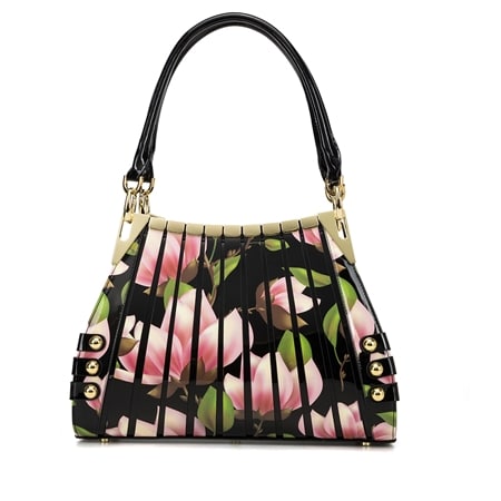 Serenade Mayumi Print Monica Patent Leather Handbag