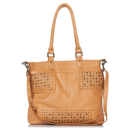 Cadelle Monica Leather Shopper with Stud Detail and Crossbody Strap