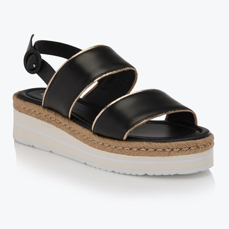 Bresley Payola Leather Two Strap Platform Slingback Sandal