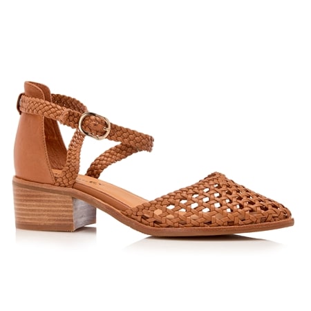 Bresley Anglo Sandal with Crossover Ankle Strap and Block Heel