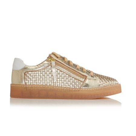 Bresley Gelato Giant Woven Leather Sneaker with Side Zip