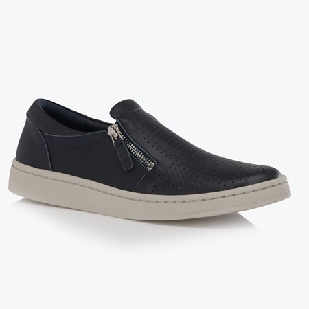 Bresley Gelato Gerri Leather Slip-on Sneaker with Side Zip
