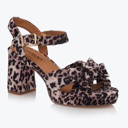 Bresley Sam Heeled Sandal with Bow Detail