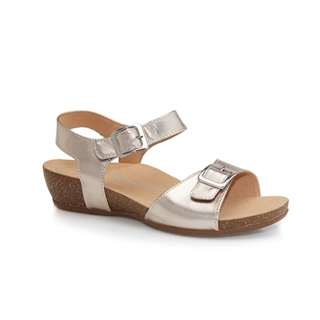 Scholl Jacinta Wedge Sandal w/Buckle Trim & Hook & Loop Closure
