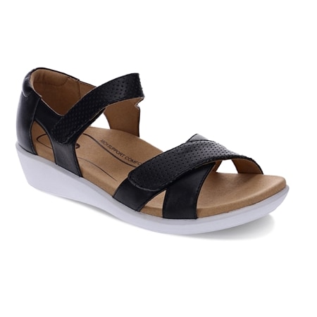 Scholl Taytay Leather Orthaheel Hook & Loop Strap Sandal