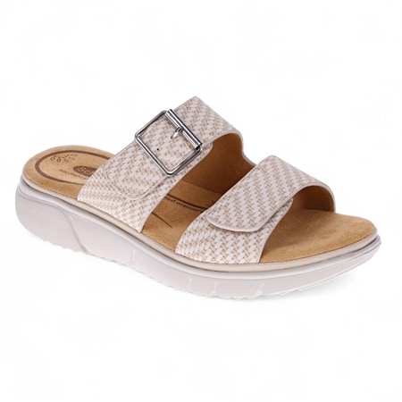 Scholl Rage Memory Foam Double Strap Platform Wedge Slide Sandal