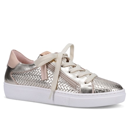 Ron White Oralie Woven Embossed Leather Sneaker with Side Zip