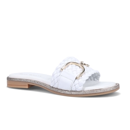 Ron White Vivian Woven Leather Flat Slide Sandal